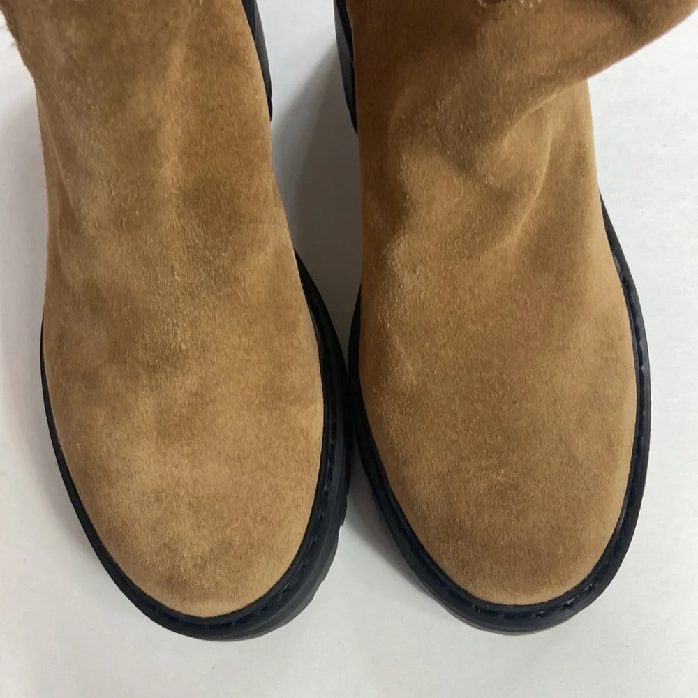 New Marc Fisher Willoe Suede Fur pull on boots - Picture 9 of 11